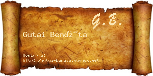 Gutai Benáta névjegykártya